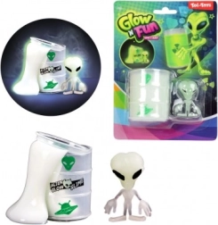 Slime luminoso con alieno 6 cm