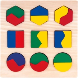 Bino puzzle in legno con forme geometriche