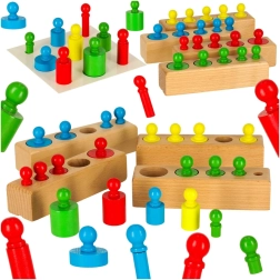 Puzzle Montessori in legno – cilindri colorati e pesi