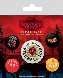 Set di badge Stranger Things Hellfire Club
