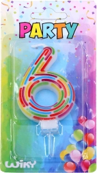 Candela torta party numero 6 – righe