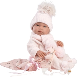 Llorens New Born bambina – bambola realistica neonato 43 cm, corpo interamente in vinile