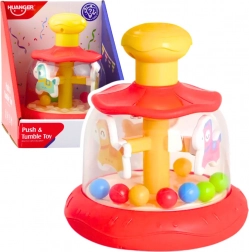 Giostra interattiva a cupola con palline per neonati rossa