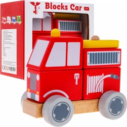 Camioncino dei pompieri in legno – puzzle per bambini