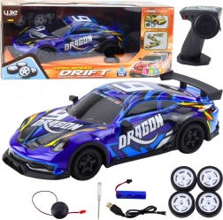 Auto sportivo RC con carrozzeria illuminata e drift – blu