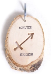 Ciondolo in legno segno Sagittario small foot