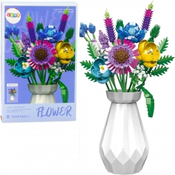 Set di costruzione bouquet di fiori in vaso bianco – 543 pezzi