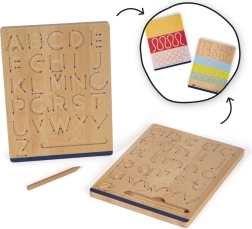 small foot tavoletta da scrittura in legno educate – set per esercitarsi con lettere e numeri