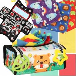 Giocattolo sensoriale Montessori con fazzoletti e tappetino 2 in 1