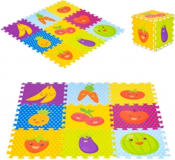 Tappetino da gioco in schiuma per bambini IPLAY - puzzle frutta e verdura 9 pezzi 86x86cm