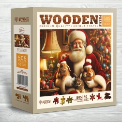 WOODEN CITY Puzzle in legno Coniglietti di Babbo Natale 505 pezzi