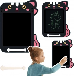 Tablet LCD cancellabile per bambini con motivo gatto - nero