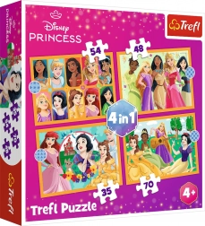 Puzzle 4 in 1 – storie fiabesche PRINCESS DISNEY