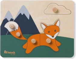 Puzzle in legno Hauck con pomelli Fox – puzzle educativo a bottoni
