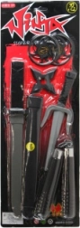 Set ninja per bambini con spada, pugnale, nunchaku e stelle