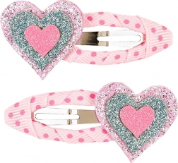 Fermagli per capelli con cuoricini - 2 pz