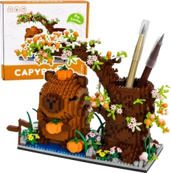 Mini set da costruzione capibara con albero – organizer per penne (1800 pezzi)