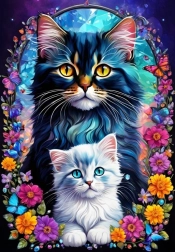 Puzzle Amore materno: Gatti 1000 pezzi