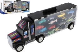 Camion trasportatore con valigetta portaoggetti e 14 macchinine, 57 cm