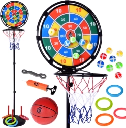 Set sportivo divertente 3 in 1: Canestro da basket e accessori