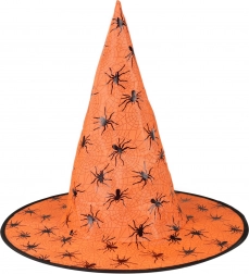 Cappello da strega arancione per adulti