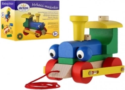 Detoa trenino tirabile con occhi lampeggianti in legno