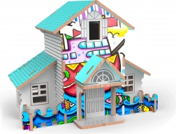 Casetta 3D in legno – puzzle da colorare
