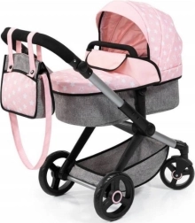Carrozzina combinata per bambole Bayer Xeo rosa-grigio
