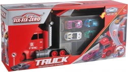 Set di gioco camion con catapulta e 4 macchinine