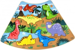 Puzzle in legno ad incastro dinosauri – set collegabile