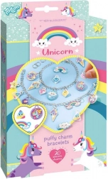 unicorno – set per creare braccialetti con ciondoli puffy