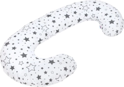 Cuscino universale per l’allattamento New Baby a forma di C con stelle grigie