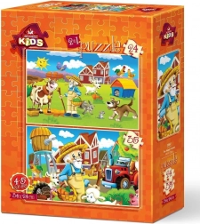 Puzzle Contadino Felice 24 + 35 pezzi