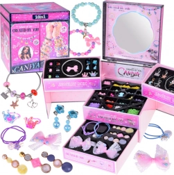 Gioielliera pieghevole per bambini con perline e accessori per capelli