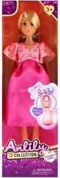 Bambola incinta in abito rosa 30 cm