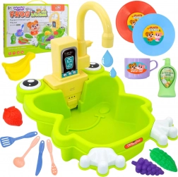 Lavello per bambini Ranocchia con acqua corrente WOOPIE, 14 pezzi