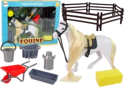 Figura di cavallo con criniera pettinabile e accessori