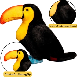 Giocattolo di peluche tucano 25 cm nero