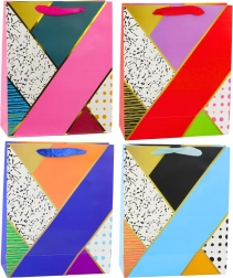 Borsa regalo in carta con motivi geometrici 32 × 26 × 12 cm