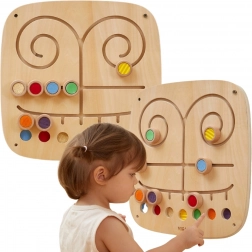 tavola sensoriale da parete in legno labirinto tocca e abbina VIGA