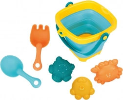 Secchiello pieghevole e giocattoli da sabbia BABY MIX – set da 5 pezzi