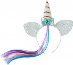 Cerchietto unicorno con ciocca arcobaleno per bambini