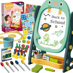 Lavagna magnetica bifacciale per disegno e apprendimento di numeri e lettere