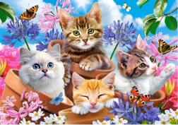 Puzzle 500 pezzi Gattini con fiori
