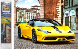 Pittura diamantata auto sportiva gialla 30 × 40 cm