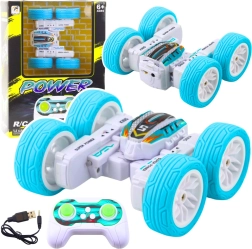 Auto RC acrobatico 360° 1:32 – blu a doppia faccia