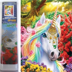Pittura diamantata – Unicorno decorato 30 × 40 cm