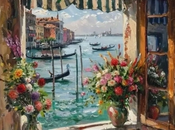 Pittura diamantata vista su Venezia 30 × 40 cm