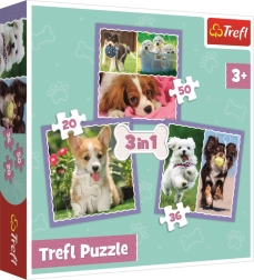 Puzzle 3in1 cuccioli adorabili Trefl