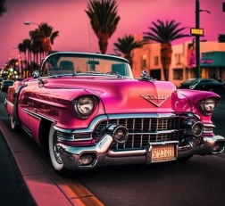Pittura diamantata Cadillac a Los Angeles 30 × 40 cm